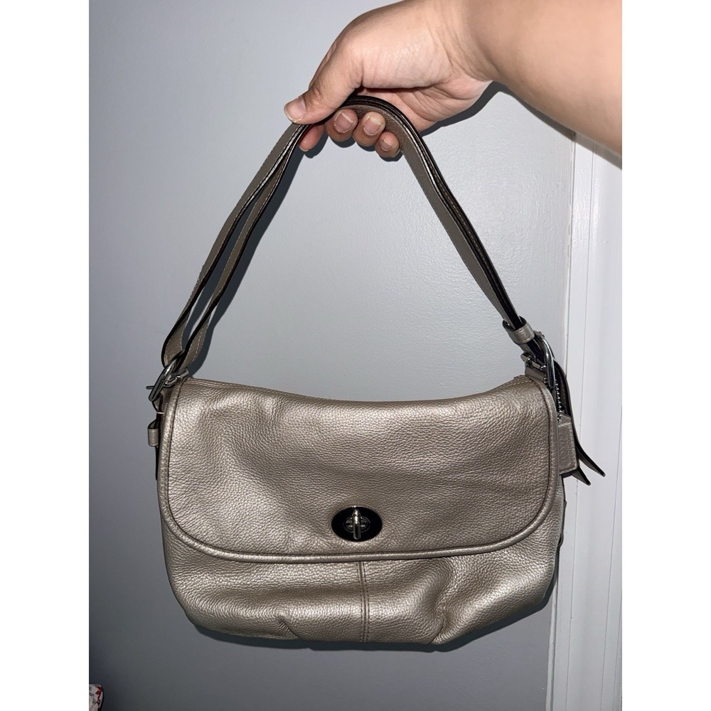 Coach 15170 Legacy Turnlock Flap Convertible Shoulder Bag Crossbody Metallic Y2K